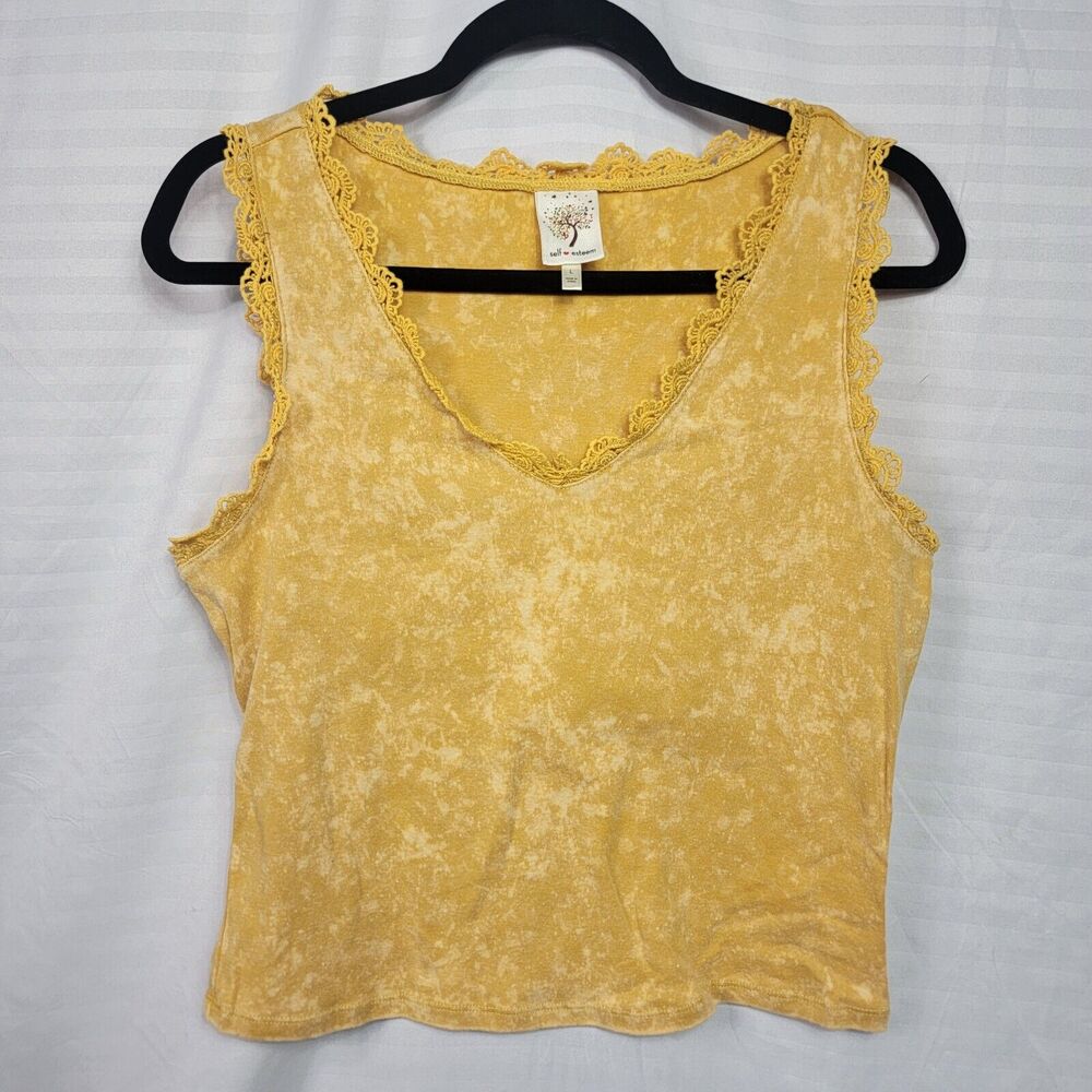 Vtg Y2K Self Esteem Top Sz L Babydoll Fairy Stretch V Neck